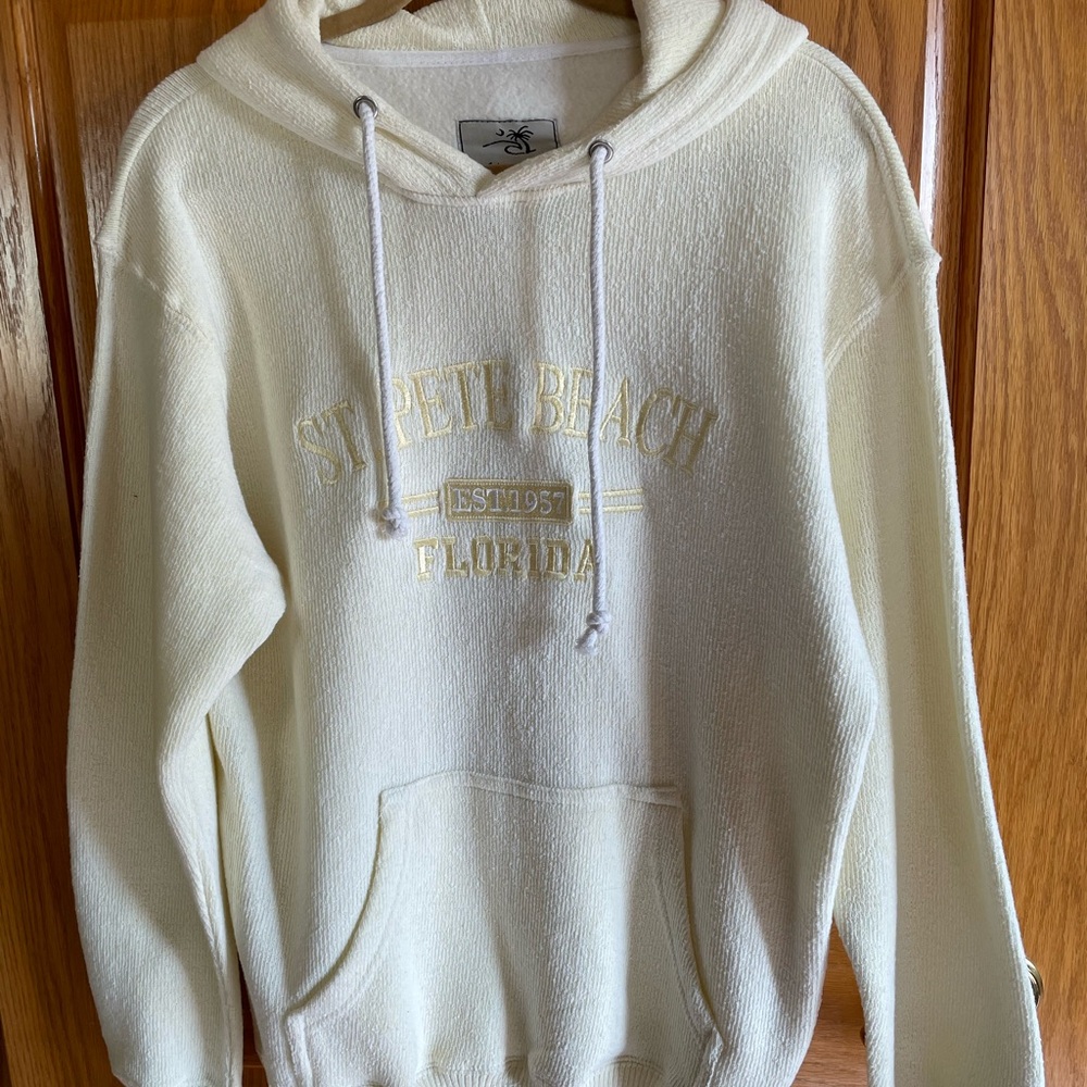 Yellow St. Pete Beach Hoodie by Salty Wave Collection size L